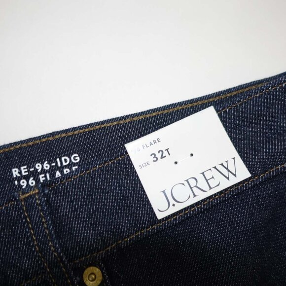 J. Crew Women's '96 Flare Jeans Size 32 Tall NWT Dark Wash Button Fly 35" Inseam - Picture 3 of 8